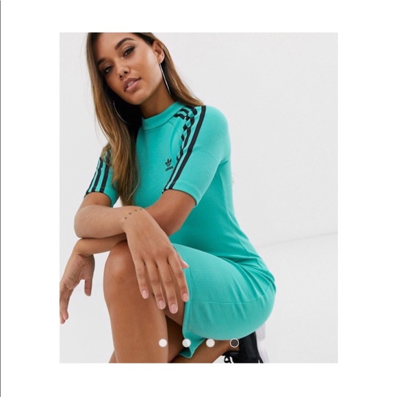 adidas Dresses & Skirts - Adidas Originals Green Three Stripe Dress